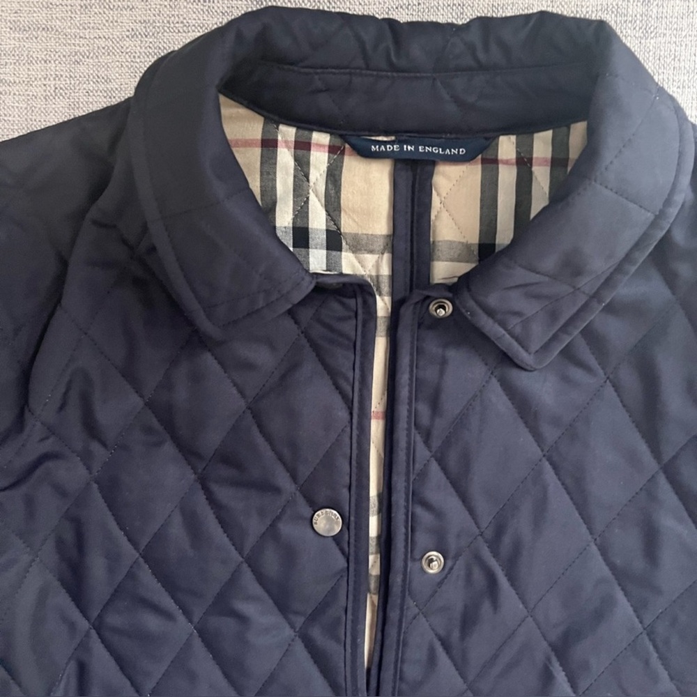 Authentic Burberry Navy Quilted Jacket